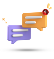 3d rendering of speech bubble, 3D pastel chat icon set. Set of 3d speak bubble. png