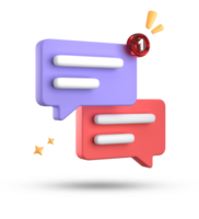 3d rendering of speech bubble, 3D pastel chat icon set. Set of 3d speak bubble. png