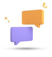 3d rendering of speech bubble, 3D pastel chat icon set. Set of 3d speak bubble. png