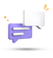 3d rendering of speech bubble, 3D pastel chat icon set. Set of 3d speak bubble. png