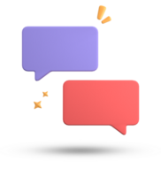 3d rendering of speech bubble, 3D pastel chat icon set. Set of 3d speak bubble. png