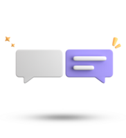 3d rendering of speech bubble, 3D pastel chat icon set. Set of 3d speak bubble. png