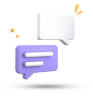 3d rendering of speech bubble, 3D pastel chat icon set. Set of 3d speak bubble. png