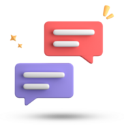 3d rendering of speech bubble, 3D pastel chat icon set. Set of 3d speak bubble. png