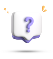 3d rendering of speech bubble, 3D pastel chat with question mark icon set. png