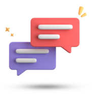 3d rendering of speech bubble, 3D pastel chat icon set. Set of 3d speak bubble. png