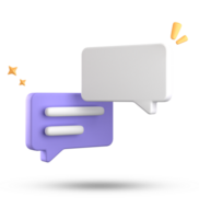 3d rendering of speech bubble, 3D pastel chat icon set. Set of 3d speak bubble. png