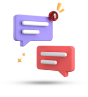 3d rendering of speech bubble, 3D pastel chat icon set. Set of 3d speak bubble. png