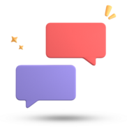 3d rendering of speech bubble, 3D pastel chat icon set. Set of 3d speak bubble. png