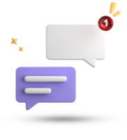 3d rendering of speech bubble, 3D pastel chat icon set. Set of 3d speak bubble. png