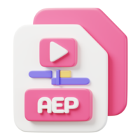 AEP file document. File type icon. Files format and document concept. 3d Render illustration. png