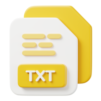 txt file document. File type icon. Files format and document concept. 3d Render illustration. png