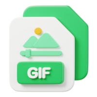 gif fichier document. fichier type icône. des dossiers format et document concept. 3d rendre illustration. png