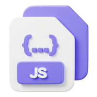 JS file document. File type icon. Files format and document concept. 3d Render illustration. png