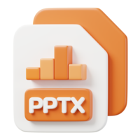 ppx file documento. file genere icona. File formato e documento concetto. 3d rendere illustrazione. png