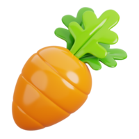 Cartoon fresh carrot vegetable isolated. 3d render illustration. png