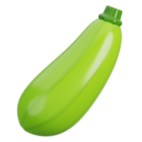 Cartoon fresh zucchini vegetable isolated. 3d render illustration. png