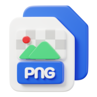 PNG file document. File type icon. Files format and document concept. 3d Render illustration.