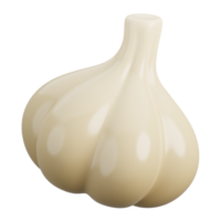 Cartoon fresh garlic vegetable isolated. 3d render illustration. png