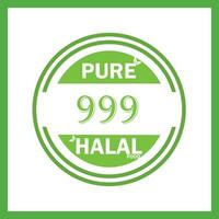 design with halal leaf design 999 vector