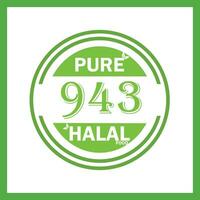 design with halal leaf design 943 vector