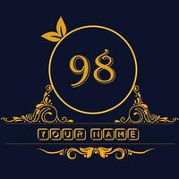 New unique logo design with number 98 vector