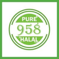design with halal leaf design 958 vector
