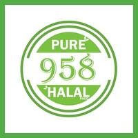 design with halal leaf design 958 vector