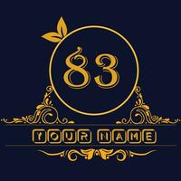 New unique logo design with number 83 vector