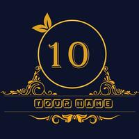 New unique logo design with number 10 vector