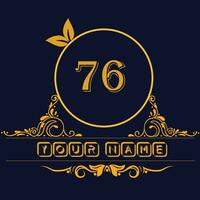New unique logo design with number 76 vector
