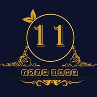 New unique logo design with number 11 vector