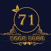 New unique logo design with number 71 vector