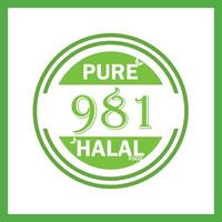 diseño con halal hoja diseño 981 vector