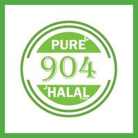 design with halal leaf design 904 vector