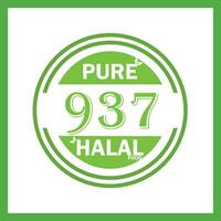 design with halal leaf design 937 vector