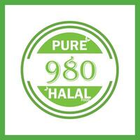 design with halal leaf design 980 vector