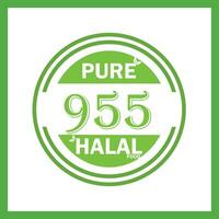 design with halal leaf design 955 vector