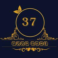 New unique logo design with number 37 vector