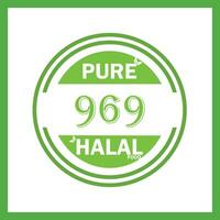 design with halal leaf design 969 vector