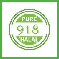 design with halal leaf design 918 vector
