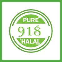 diseño con halal hoja diseño 918 vector