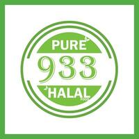 design with halal leaf design 933 vector