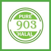 design with halal leaf design 903 vector