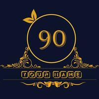 New unique logo design with number 90 vector