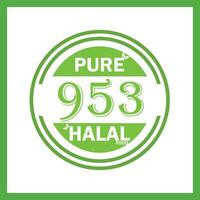 design with halal leaf design 953 vector