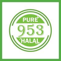 design with halal leaf design 953 vector