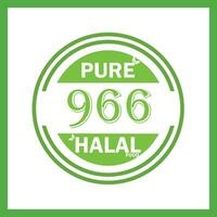design with halal leaf design 966 vector