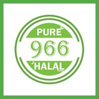 design with halal leaf design 966 vector