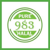 design with halal leaf design 983 vector